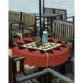 thumbnail image 2 of Hokiten Outdoor Tablecloths with Umbrella Hole & Zipper, Red Black Green Boho Round Tablecloths 60 Inch, Farmhouse Vintage Abstract Geometric Waterproof Table Cloth, Patio/Pool/Picnic Table Covers, 2 of 7