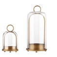 thumbnail image 5 of Candle Holder 5" & 4" Metal In Antique Brass With Handmade Thick, Heavy & Sturdy Glass Dome, 5 of 5