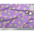 thumbnail image 2 of Soimoi Purple Velvet Fabric Cute Girl & Dots Printed Craft Fabric by the Yard 58 Inch Wide, 2 of 3