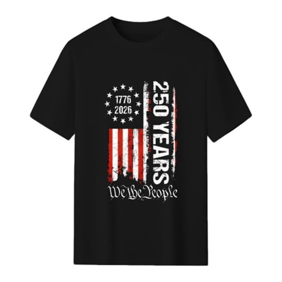 250th Anniversary USA Shirts for Men 4th of July Shirt 2026 American Flag 250 Years Birthday Patriotic Tops Patriotic Independence Day Star Stripes Tee