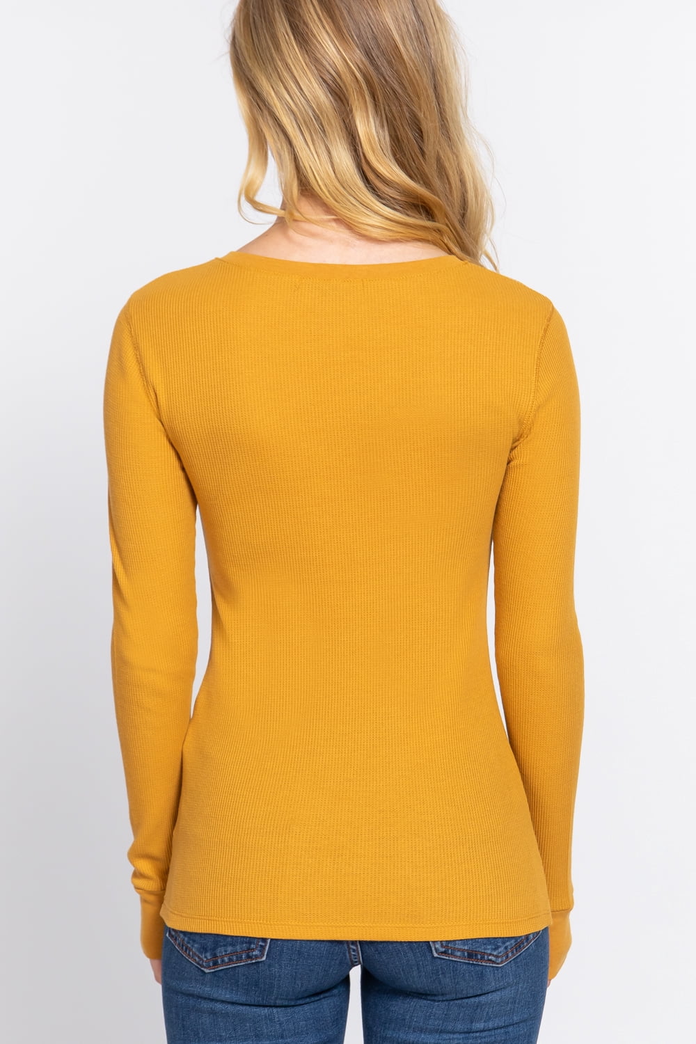 TheLovely Women's & Juniors Casual Long Sleeve Henley Thermal T-Shirts Top