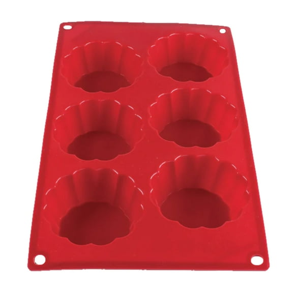 Excellante 3.7 Oz, Brioche High Heat Silicone Baking Mold, 6 Cavities, Comes In Each