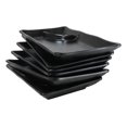 thumbnail image 2 of Pack Of 6 Ridged Matte Black Melamine 2 Partitions Rectangular Sushi Plates, 2 of 9