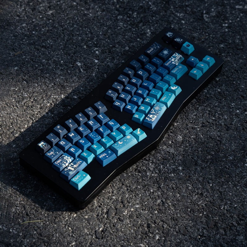 Starry Night Cloister Theme Keycap Set 139Keys PBT Custom Blue Keyboard Cap Cherry Profile KeyCap for Mechanical Keyboard Gift