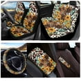 thumbnail image 2 of KUIFORTI Sunflower Highland Cow Front Seats and Rear Bench Covers for Cars Cow Spots Steering Wheel Covers Center Console Armrest Pad for Most Cars SUVs Trucks Vans Safety Belt Pads,8 Pack, 2 of 5