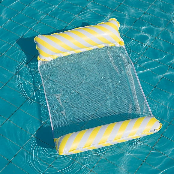 Swimming Pool Water Inflatable Hammock Foldable Beach Lounge Chair Floating Row-Yellow-Quantity