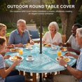 thumbnail image 3 of Round Outdoor Tablecloth with Umbrella Hole and Zipper, Turquoise Coastal Tablecloth with Elastic Waterproof, Nautical Coral Starfish Shell Octopus Sea Patio Table Covers for 31" - 35" Pool Tables, 3 of 9