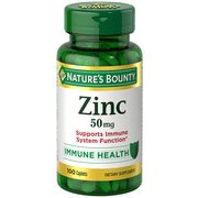 Nature's Bounty Zinc 50 mg, Supports Immune System Caplets, 100 Ct