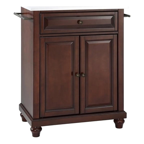 Crosley Furniture Cambridge Wood Granite Top Portable Kitchen Island in Mahogany