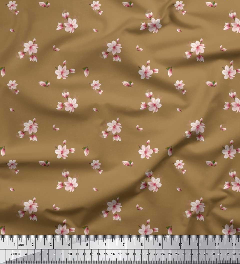 FL-1536K Soimoi Fabric Leaf Floral Print Fabric by the Meter 