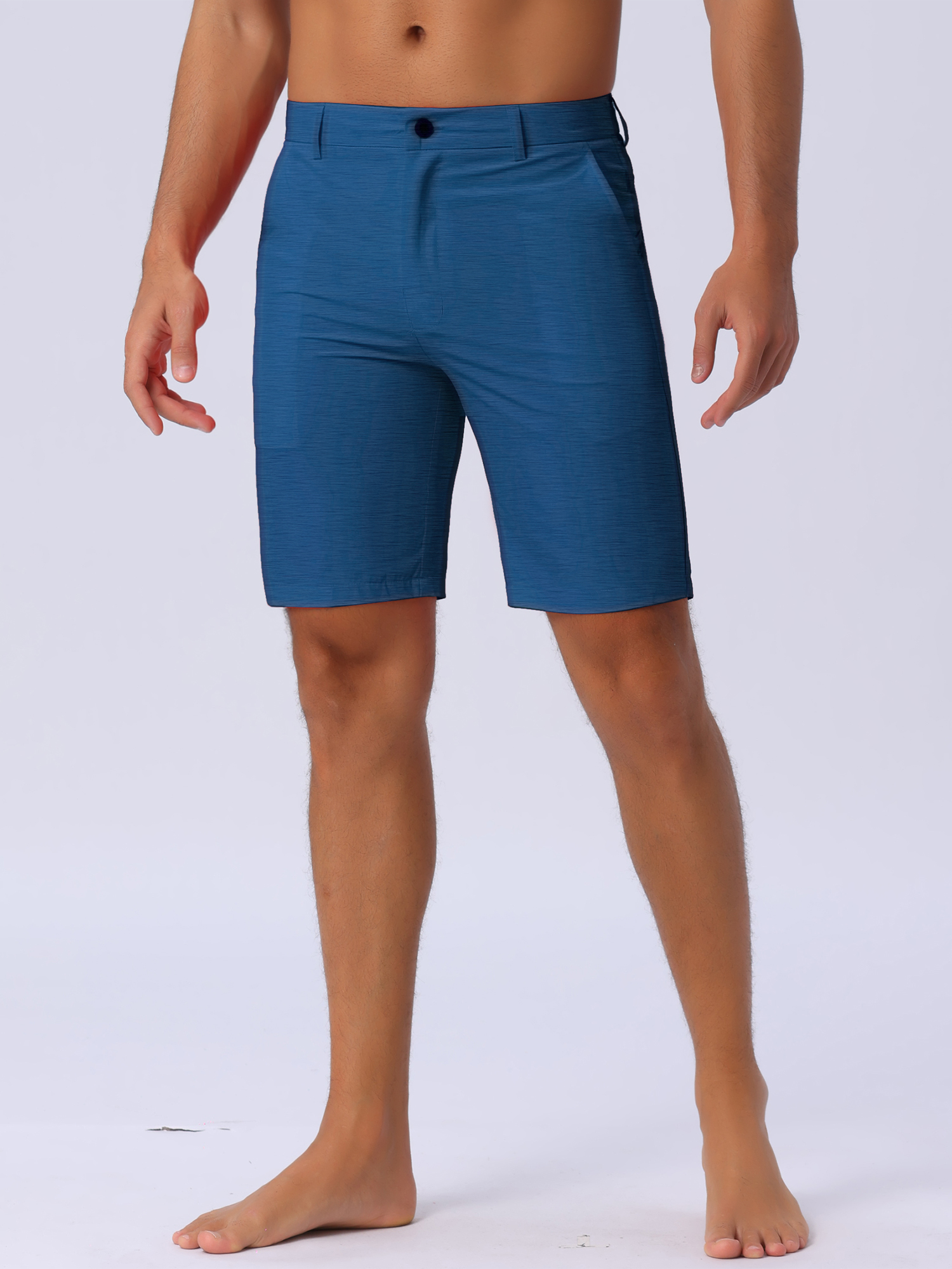 DARING DIVA Men's Casual Lightweight Flat Front Board Shorts 36 Blue