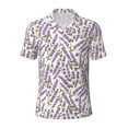 thumbnail image 2 of Daiia Lavender Flowers Pattern Men’s Polo Shirts,Solid Deck Shirt,Classic Fit, Breathable Cotton Polo for Casual and Sport Wear-4X-Large, 2 of 9