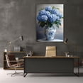 thumbnail image 5 of Mudket Blue Hydrangeas in Vase Canvas Wall Art, Framed Ready to Hang, Vintage Floral Wall Decor for Living Room Bedroom Kitchen, Farmhouse Botanical Print - 12"L x 8"W, 5 of 10