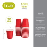 True Lil' Reds Mini Disposable Cups, Shot Glasses Red Cups 1.75oz Set of 20