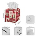 thumbnail image 3 of FUIALDOLG Tissue Box Cover PU Leather Car Tissue Holder Square Waterproof Facial Paper Organizer Dispenser for Bathroom, Vanity Countertop, Tabletop, Christmas Design, 3 of 7