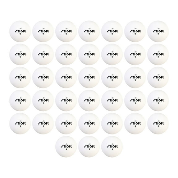 STIGA 1-Star White Table Tennis Balls (38-Pack)
