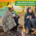 thumbnail image 4 of Wakeman Outdoors 78x52” Down Camping Blanket Packable Ultralight Travel Blanket with Bag, Gray, 4 of 5