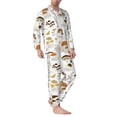 thumbnail image 2 of Sikiie Mushrooms And Butterflies Mens Pajama Set, Soft Warm Long Sleeve Sleepwear, Cozy Button-Down Pjs for Men-X-Large, 2 of 7