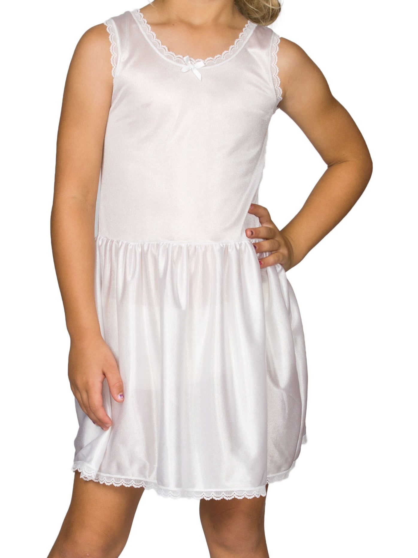 floor length white slip