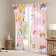 thumbnail image 3 of Feelyou Cartoon Unicorn Kids Blackout Curtains Set of 2 (52x84 Each), Cute Planet Stars Window Curtains, Rainbow Cloud Galaxy Curtains and Drapes, Living Room Curtains Decor, 3 of 6