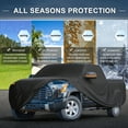 thumbnail image 2 of Funda de coche única Bargains, película de aluminio, funda para coche exterior, protección impermeable para todo clima con cremallera en la puerta del conductor, negra para Toyota Tundra, 2 of 7