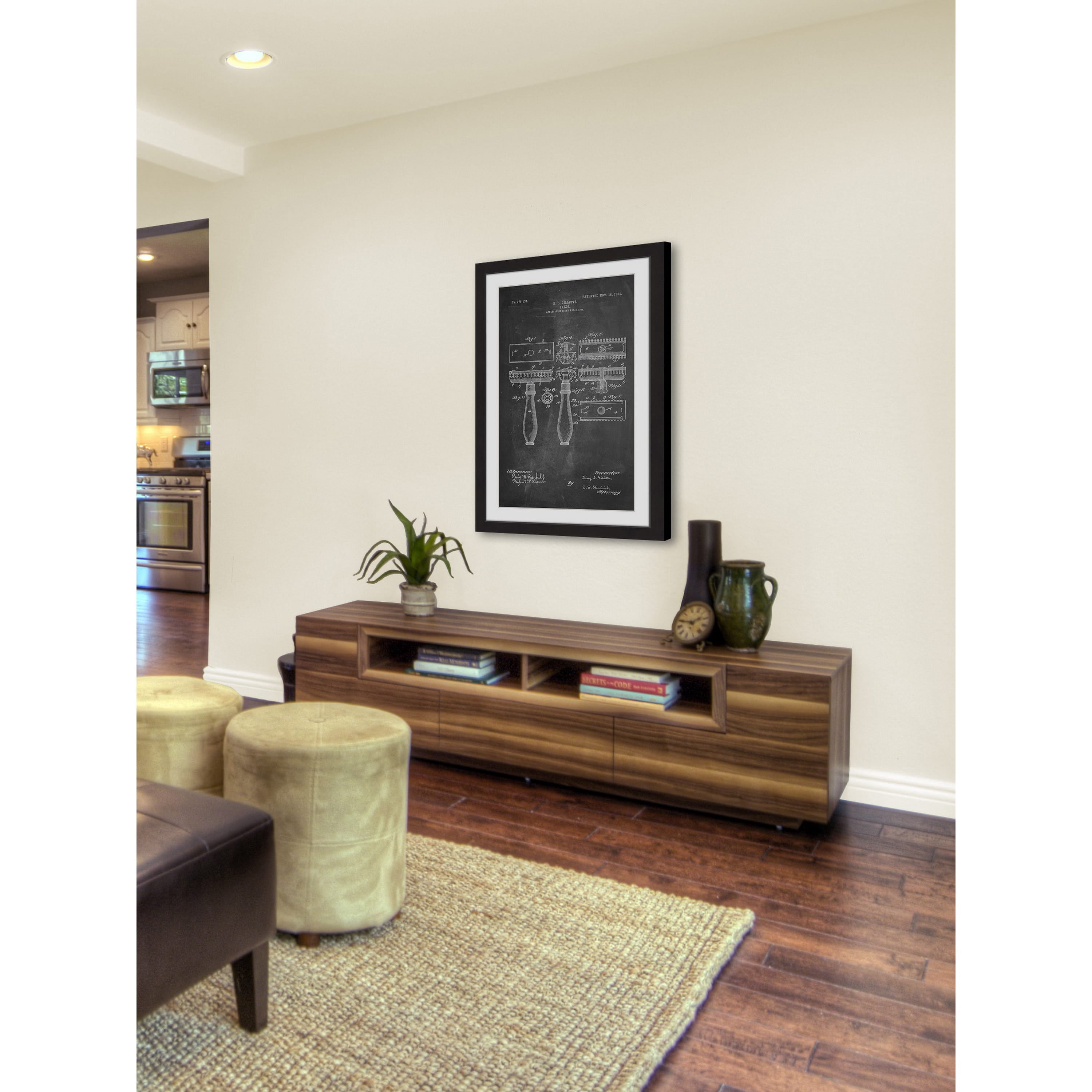 "Razor 1904 Chalk" Framed Painting Art Print, 20" x 1.5"