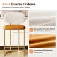 thumbnail image 5 of Summit Living Counter Height Bar Stool with Back Set of 2, 24.8" Modern PU Upholstered Bar Chair with Metal Frame, Yellow, 5 of 8
