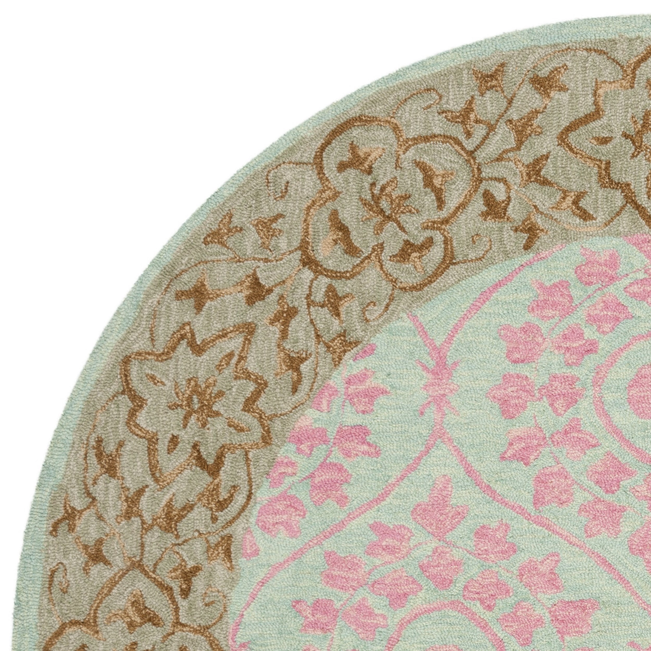 SAFAVIEH Suzani SZN103A Hand-hooked Taupe / Pink Rug