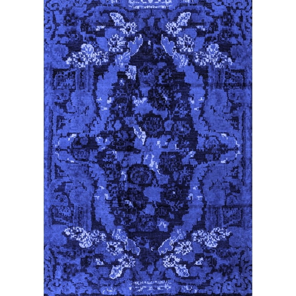 Ahgly Company Indoor Rectangle Persian Blue Bohemian Area Rugs, 5' x 7'