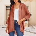 thumbnail image 2 of BODOAO Womens Open Front Cardigan Shirt Soft Cotton Linen Long Sleeve Lightweight Coat Casual Solid Color Button Loose Tops Fashionable and Solid Color V Neck Long Sleeved Button Cardigan Brown 3Xl, 2 of 9