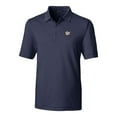 thumbnail image 2 of Men's Cutter & Buck Navy West Virginia Mountaineers Forge Pencil Stripe Stretch Polo, 2 of 3