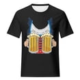 thumbnail image 3 of Pompotops Blouse Décontractée Mode Femme Imprimé Oktoberfest Col Rond T-Shirt Blouse Imprimée Tee Liquidation, 3 of 4