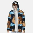 thumbnail image 4 of Goofa Ocean Scene with Noah's Ark Printed Women's UPF 50+ Sun Protection Hoodie Jacket Lightweight Long Sleeve Sun Shirt for Women with Pocket Hiking Outdoor-, 4 of 9