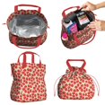 thumbnail image 2 of Red Strawberry Plants Fruit Drawstring Lunch Bag Women - Drawstring Lunch Bag Insulated for Work Office - Stain-Resistant Large Lunchbags for Women with Multi-Pockets, 2 of 6