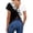 22# Dark Gray, variant on Women's Twist Backless Short Sleeve T Shirts Tops Round Neck Curved Hem Casual Workout Tee T-Shirts Blue M
