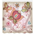thumbnail image 3 of Ambesonne Floral Shower Curtain, Style Butterflies, 69"Wx75"L, Pink Beige Khaki, 3 of 5