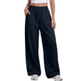 thumbnail image 5 of Khunlpohl Womens Sweatpants Drawstring Elastic Waist Wide Leg Pants Casual Loose Running Sports Sweatpant with Pockets, 5 of 8