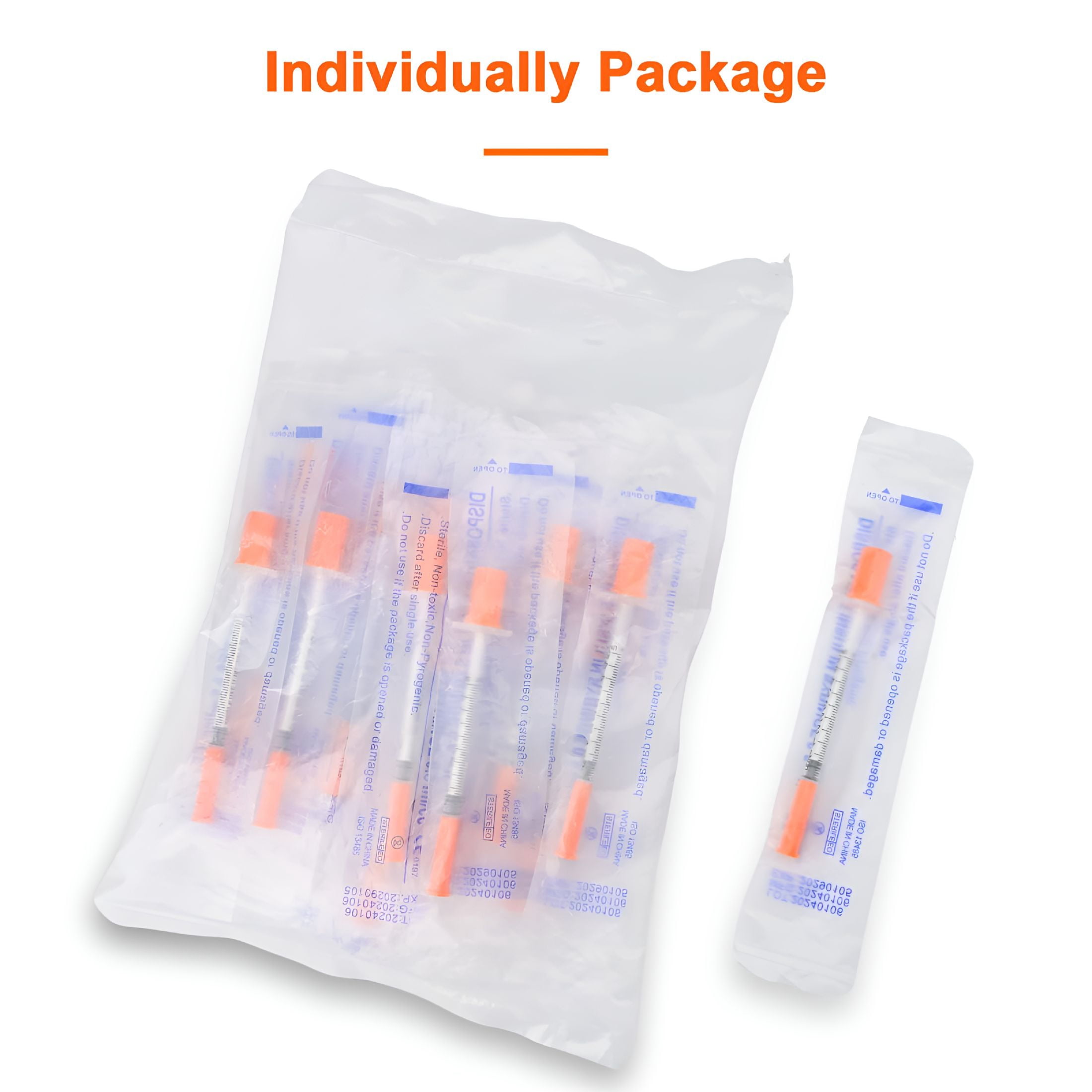 XIRQI 0.5Ml/Cc Lab Liquid Dispensing Syringes 31G,5/16"- 8Mm Individually Wrapped (Box of 100)