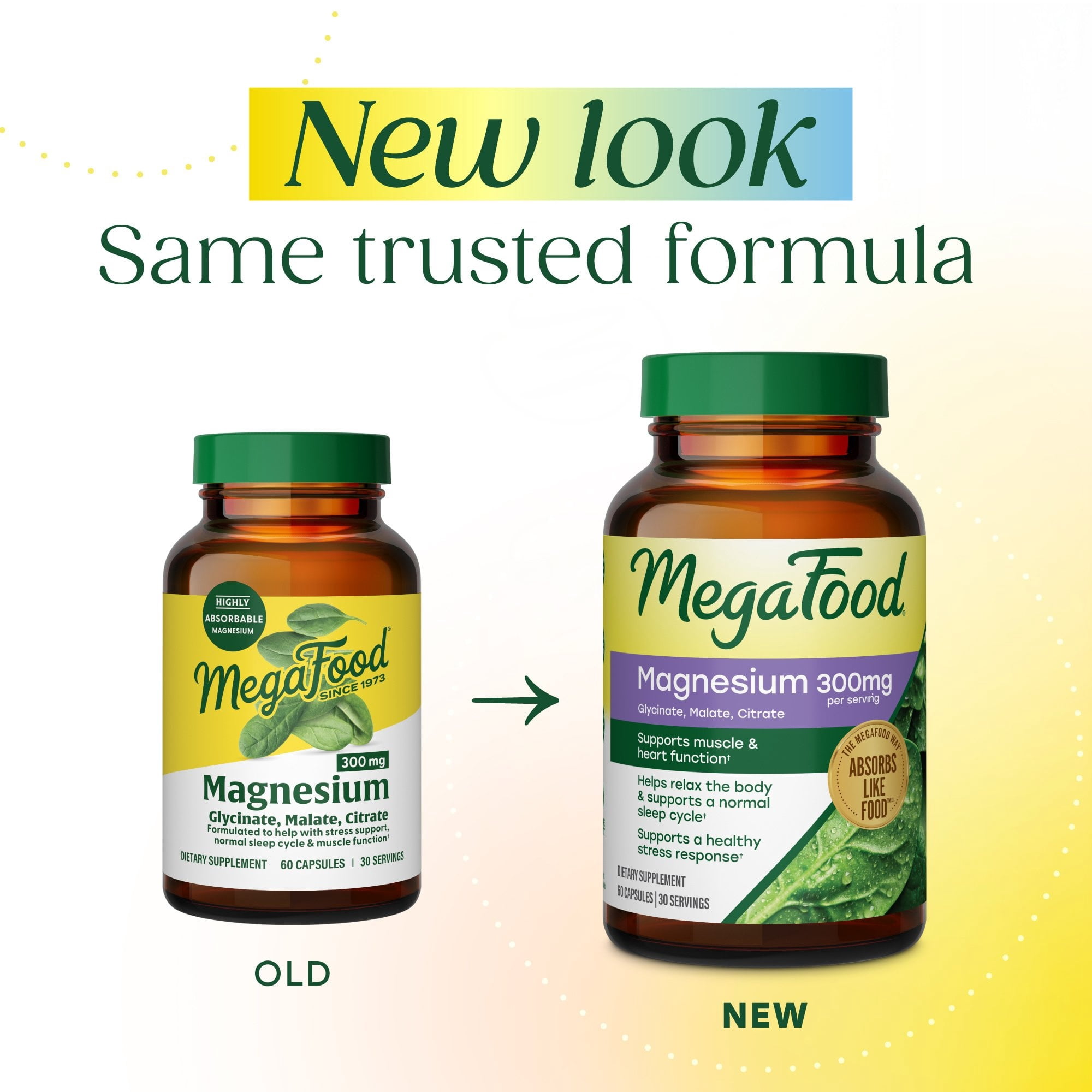 (3 pack) MegaFood Magnesium 300mg - Glycinate, Citrate, Malate for Heart, Bone, Nerve Health & Normal Sleep Cycle - 30 Servings
