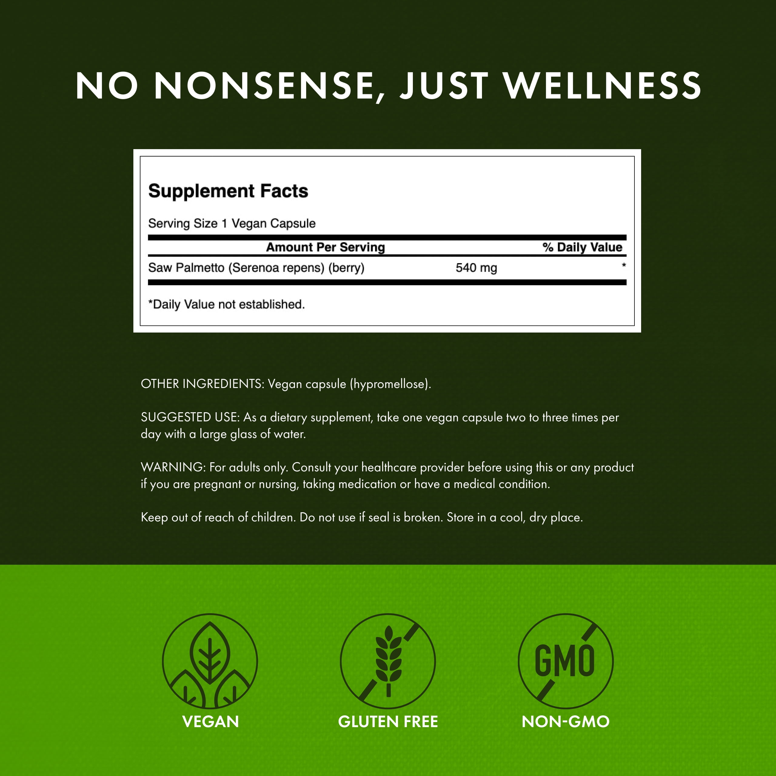 Swanson Saw Palmetto - Herbal Supplement Promoting Male Prostate Health Support - Natural Hair Supplement & Urinary Health Support - 540 mg 250 Capsules