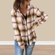 thumbnail image 1 of Blusas de otoño de estilo casual para mujer Traje de diario de corte holgado con cuello en V de un solo pecho FLhrweasw Nuevo, 1 of 7