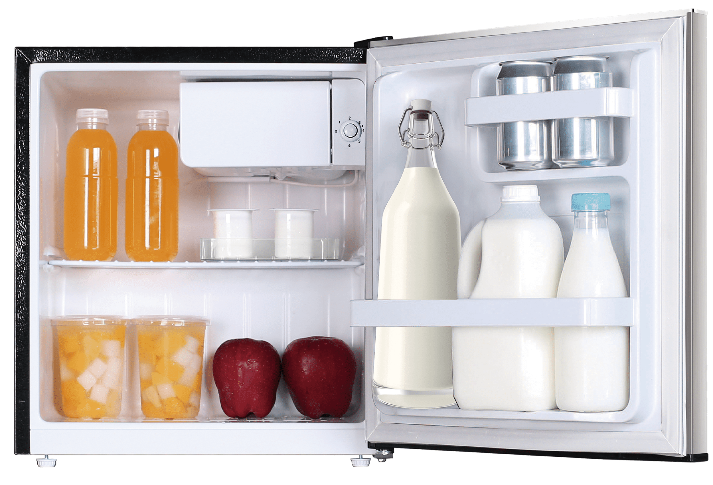 Frigidaire 1.6 Cu Ft Retro Compact Refrigerator, Platinum Mini Fridge with Chrome Trim for Bedroom, Dorm, Office, Apartment