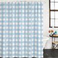 thumbnail image 2 of Small Stall Shower Curtain 36x78 Inch Narrow Half Size Blue Farmhouse Check Bath Curtains Bathroom Decor, Buffalo Plaid Boho Vintage Rustic Waterproof Fabric Shower Curtain Set with Hooks 36 Inch, 2 of 4
