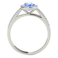 thumbnail image 2 of Mauli Jewels 1.15 CT Natural Aquamarine & Diamond Ring in 10K Rose White & Yellow Gold | Cushion Cut Center Stone | Prong Set Bridal Ring for Women, 2 of 7