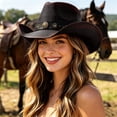 thumbnail image 2 of SRZYMJ Cowboy Hat,Cowgirl hat,Brown Cowboy Hats for Women/Mens Straw Wide with Shapeable Brim Western Cowboy Hat for Womens, 2 of 5