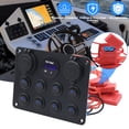 thumbnail image 2 of Geloo Marine Switch Panel Waterproof 8 Gang Rocker Switch Panel Toggle Switch Panel for Car Boat RV, 2 of 8