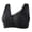 Black, variant on dgysar Bras for Older Womens Front Closure Bras for Senior No Underwire Wireless Snap Closing Comfort Cotton Bra Purple 42