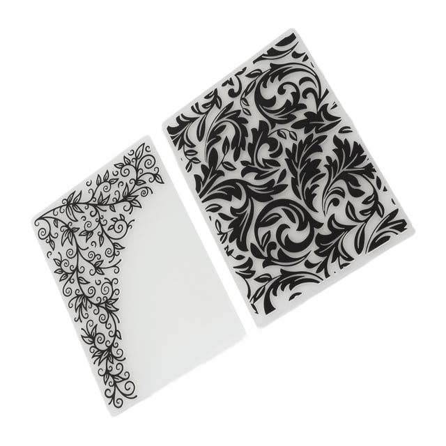 Plastic Embossing Folders, Plastic Embossing Template Flower Leaves Easy Operation 2 Pieces For DIY For Envelope For Cards