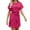 B86 Hot Pink Plus Size Summer Dresses Clearance Under $5, variant on Cagogo Ladies Plus Size Short Sleeve Wedding Guest Dresses Under $5 Summer Crewneck Belt Satin Side Slit Flowy Knee Length Dress Elegant Black Cocktail Dresses