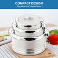thumbnail image 5 of Pinnacle 3-Piece Insulated Casserole Set 3.7/2.6/1.5 qt Thermal Bowls Stainless Steel, 5 of 9